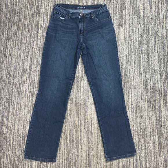 Lee Women's Size 8M Relaxed Fit Blue Jeans Stretch Everyday‎ Dark Wash Mid Rise - Picture 1 of 8